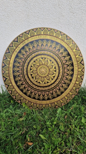 BLACK AND GOLD, Mandala 80 cm